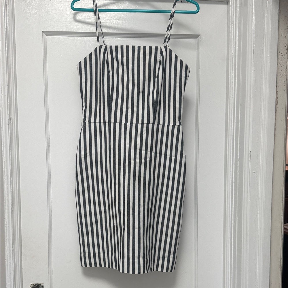 Fifteen Twenty Black and White Striped Mini Dress